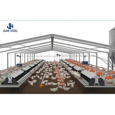 ISO9001 2008/CE/BV 인증 현대 조류 농장 가벼운 철강 구조 닭집
