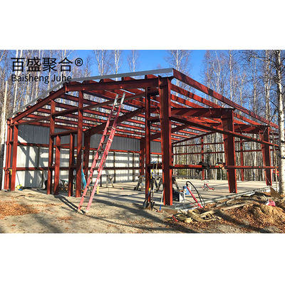 상업용 쉐드 붉은 철강 철강 빌딩 키트 저탄소 철강 Q235 Q345