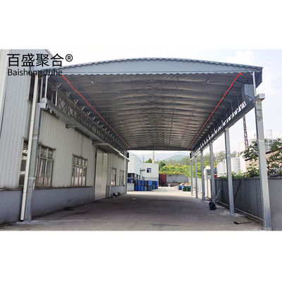 커스터마이징 가벼운 이동식 전기 슬라이딩 쉐드 지붕 이동 채널을위한 텐트