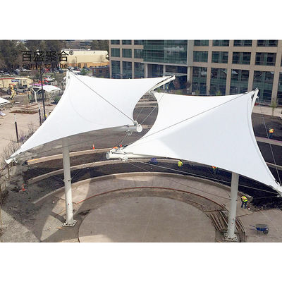 800-1300GSM PVC 코팅 직물 건축막 팽창막 그림자 구조