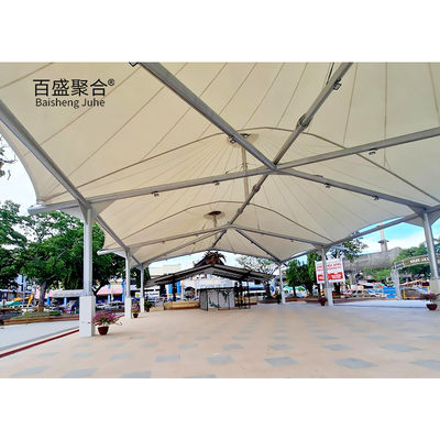800-1300GSM PVC 코팅 직물 건축막 팽창막 그림자 구조